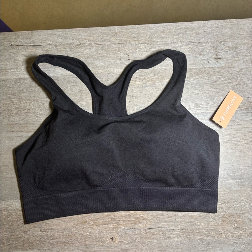 ThirdLove Black Sports Bra Racerback Design